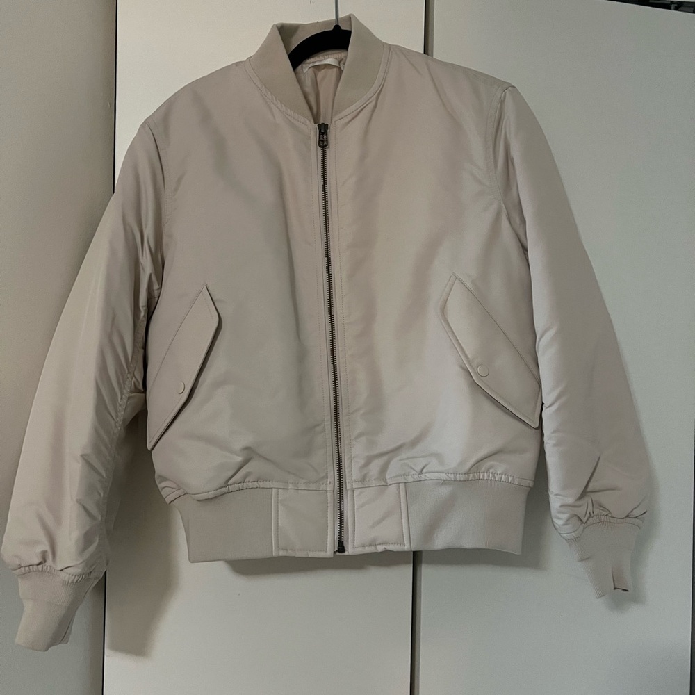 Light Beige Bomber Jacket